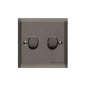 Elite Stepped Plate Range Polished Black Nickel Switches & Sockets, S06 - 2 Gang TED Dimmer (Compatible with LED Lamps) by Heritage Brass By M-Marcus