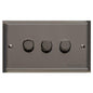 Elite Stepped Plate Range Polished Black Nickel Switches & Sockets, S06 - 3G Multi Location Primary Dimmer by Heritage Brass By M-Marcus