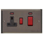 Elite Stepped Plate Range Matt Bronze Switches & Sockets, S09 - 45A Cooker Unit + 13A Socket by Heritage Brass By M-Marcus