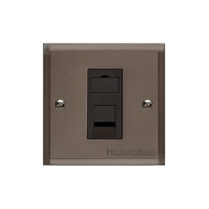 Elite Stepped Plate Range Matt Bronze Switches & Sockets, S09 - 1 Gang CAT6 by Heritage Brass By M-Marcus