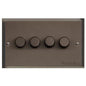 Elite Stepped Plate Range Matt Bronze Switches & Sockets, S09 - 4G Multi Location Primary Dimmer by Heritage Brass By M-Marcus