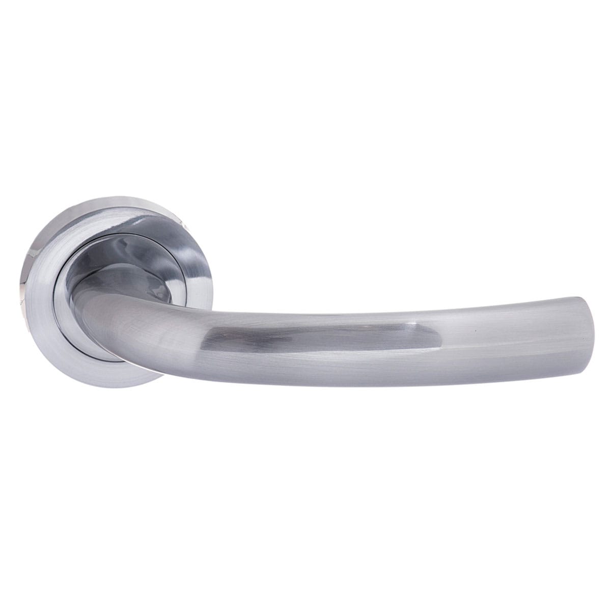 STATUS Nevada Lever Door Handle on Round Rose - Satin Chrome - Default