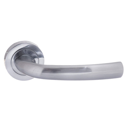STATUS Nevada Lever Door Handle on Round Rose - Satin Chrome - Default