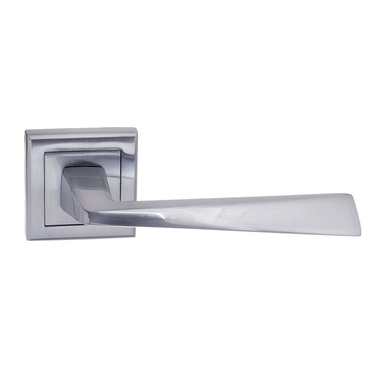 STATUS California Lever Door Handle on Square Rose - Satin Chrome - Default