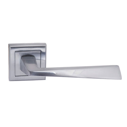 STATUS California Lever Door Handle on Square Rose - Satin Chrome - Default