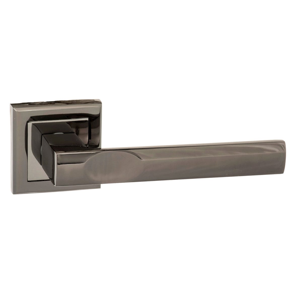STATUS Kansas Lever Door Handle on Square Rose - Black Nickel - Default