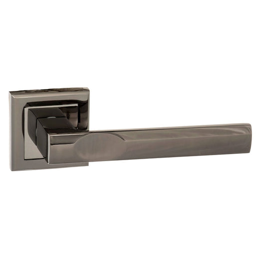 STATUS Kansas Lever Door Handle on Square Rose - Black Nickel - Default