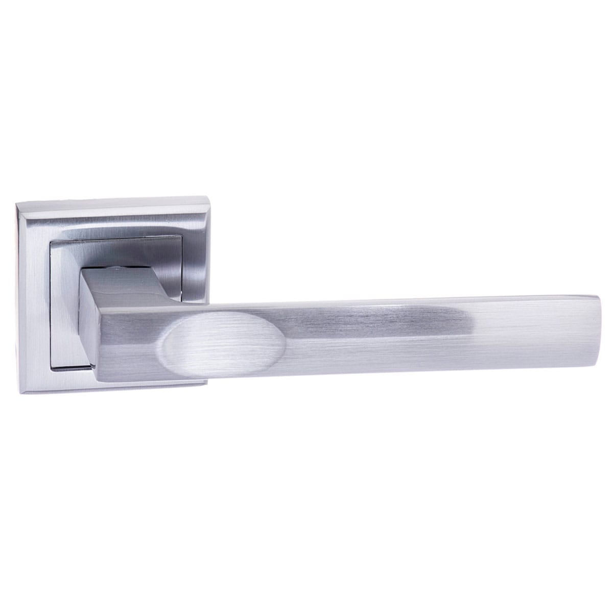 STATUS Kansas Lever Door Handle on Square Rose - Satin Chrome - Default