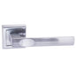STATUS Kansas Lever Door Handle on Square Rose - Satin Chrome - Default