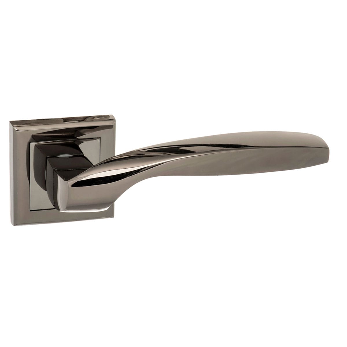 STATUS Oklahoma Lever Door Handle on Square Rose - Black Nickel - Default