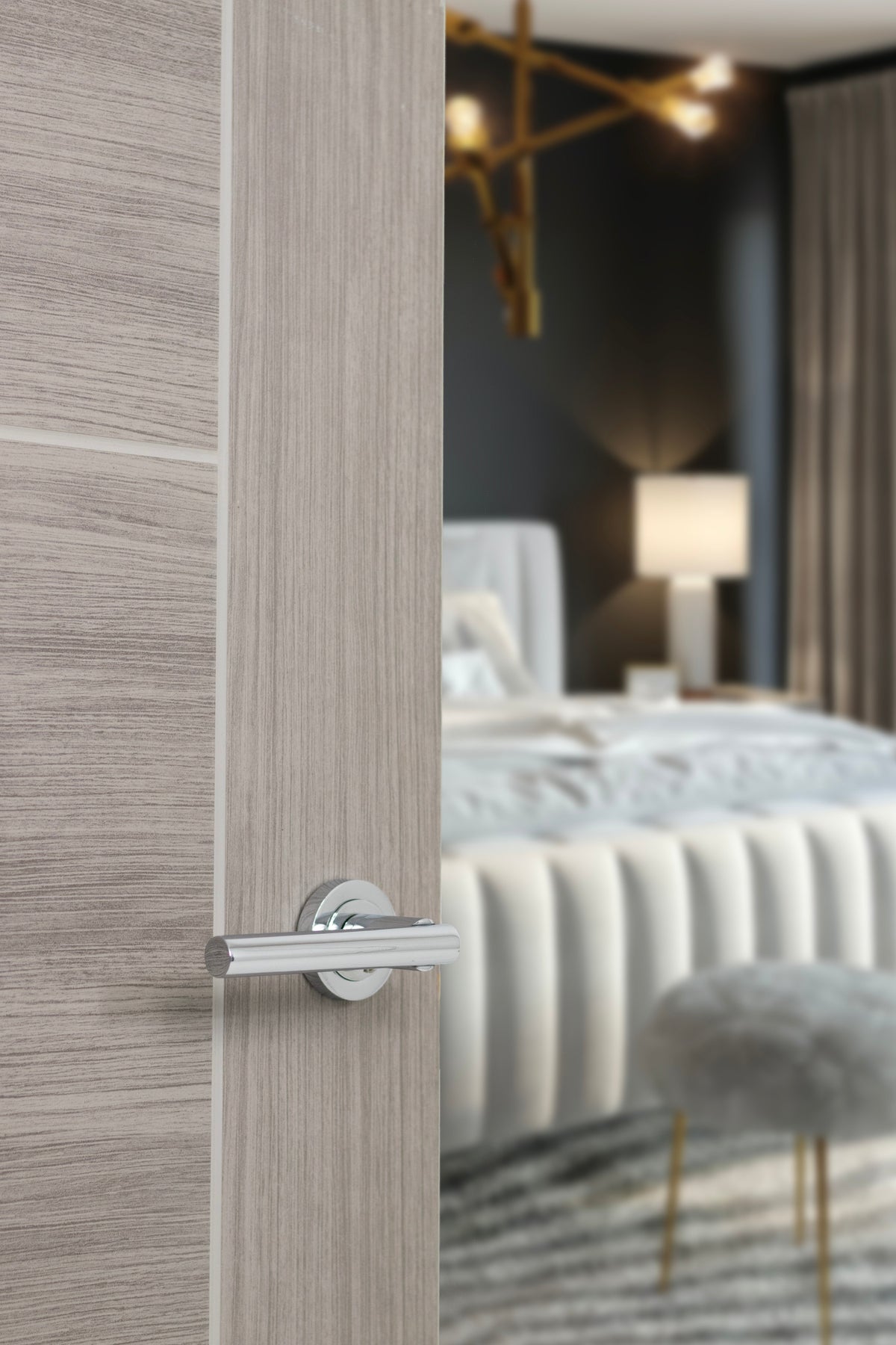 STATUS Nebraska Lever Door Handle on Round Rose - additional image