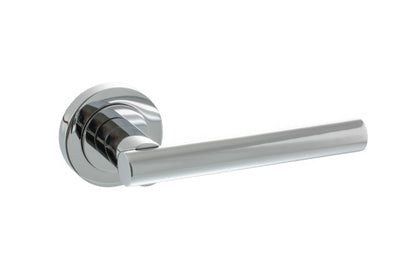 STATUS Nebraska Lever Door Handle on Round Rose - Polished Chrome - Default
