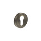 STATUS Euro Escutcheons on Round Rose - Antique Brass - Depth: 10mm, Height: 51mm, Width: 51mm
