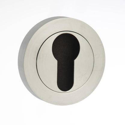 STATUS Euro Escutcheons on Round Rose - Satin Chrome - Default