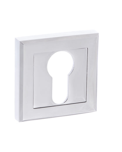 STATUS Euro Escutcheons on Square Rose - Polished Chrome - Default