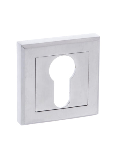 STATUS Euro Escutcheons on Square Rose - Satin Chrome - Default