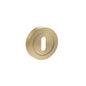 STATUS Key Escutcheons on Round Rose - Satin Brass - Depth: 10mm, Height: 51mm, Width: 51mm