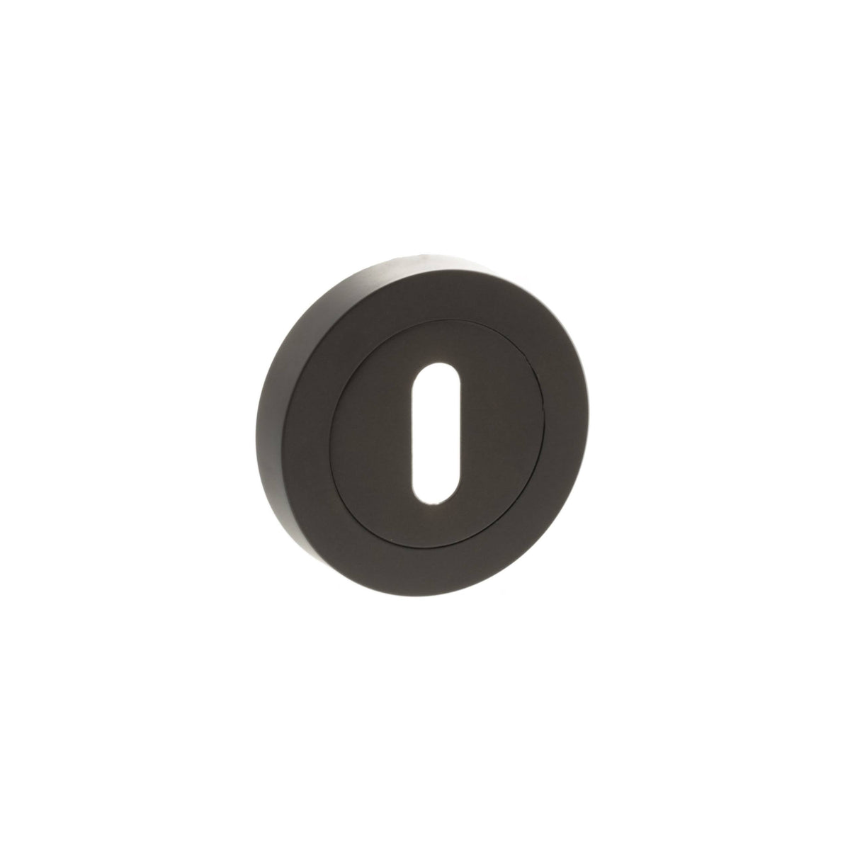 STATUS Key Escutcheons on Round Rose - Urban Dark Bronze - Depth: 10mm, Height: 51mm, Width: 51mm