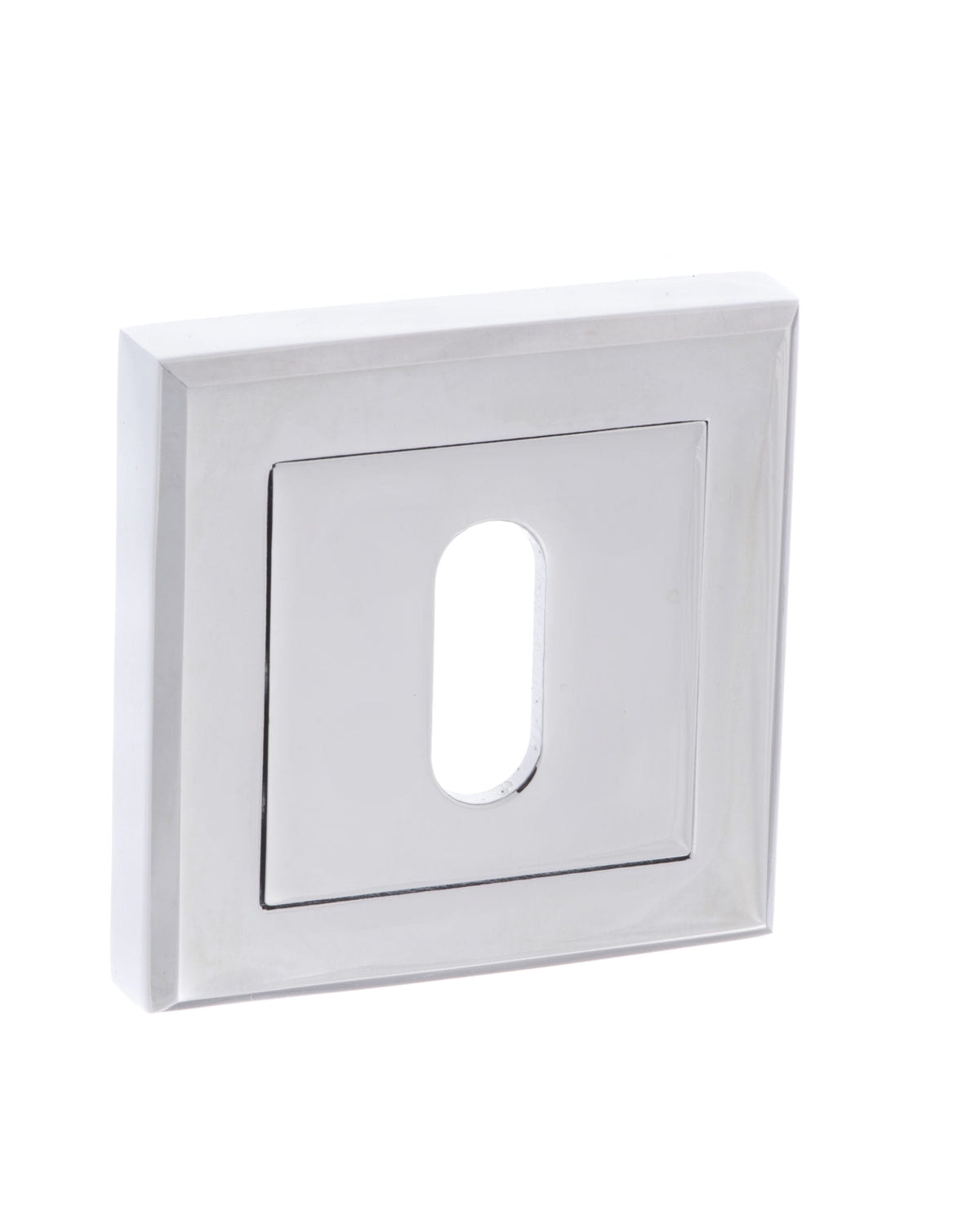 STATUS Key Escutcheons on Square Rose - Polished Chrome - Default