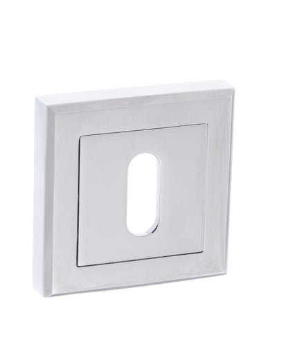 STATUS Key Escutcheons on Square Rose - Polished Chrome - Default