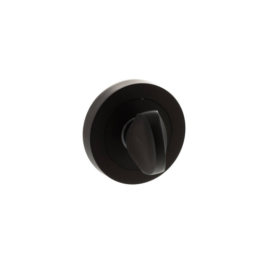 STATUS WC Turn and Release on Round Rose - Urban Dark Bronze - Depth: 38.5mm, Height: 51mm, Width: 51mm