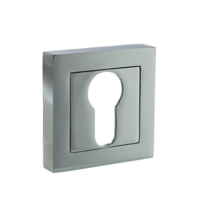 STATUS Euro Escutcheons on S4 Square Rose - Polished Chrome - Default