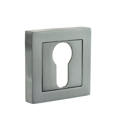 STATUS Euro Escutcheons on S4 Square Rose - Satin Chrome - Default