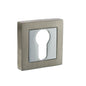 STATUS Euro Escutcheons on S4 Square Rose - Satin Nickel/Polished Chrome - Default