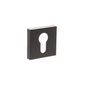 STATUS Euro Escutcheons on S4 Square Rose - Urban Dark Bronze - Depth: 10mm, Height: 50mm, Width: 50mm