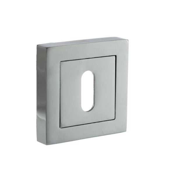STATUS Key Escutcheons on S4 Square Rose - Polished Chrome - Default