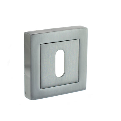 STATUS Key Escutcheons on S4 Square Rose - Satin Chrome - Default