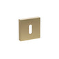 STATUS Key Escutcheons on S4 Square Rose - Satin Brass - Depth: 10mm, Height: 50mm, Width: 50mm