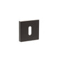 STATUS Key Escutcheons on S4 Square Rose - Urban Dark Bronze - Depth: 10mm, Height: 50mm, Width: 50mm