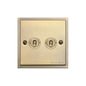 Elite Stepped Plate Range Antique Brass Switches & Sockets, S91 - 2 Gang Toggle Switch by Heritage Brass By M-Marcus