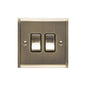Elite Stepped Plate Range Antique Brass Switches & Sockets, S91 - 2 Gang Rocker Switch by Heritage Brass By M-Marcus