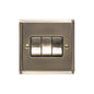 Elite Stepped Plate Range Antique Brass Switches & Sockets, S91 - 3 Gang Rocker Switch by Heritage Brass By M-Marcus