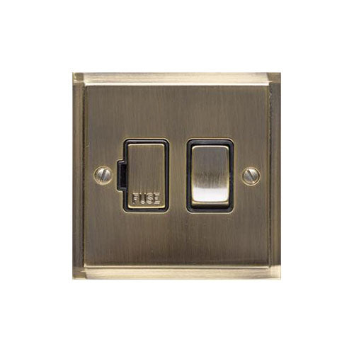 Elite Stepped Plate Range Antique Brass Switches & Sockets, S91 - Switched Spur (13 Amp) by Heritage Brass By M-Marcus