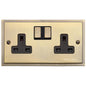 Elite Stepped Plate Range Antique Brass Switches & Sockets, S91 - Double Socket (13 Amp) by Heritage Brass By M-Marcus