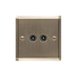 Elite Stepped Plate Range Antique Brass Switches & Sockets, S91 - 2 Gang TV Coaxial Socket by Heritage Brass By M-Marcus