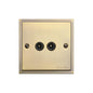 Elite Stepped Plate Range Antique Brass Switches & Sockets, S91 - TV/FM Diplexed Socket by Heritage Brass By M-Marcus