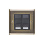 Elite Stepped Plate Range Antique Brass Switches & Sockets, S91 - 2 Gang Secondary Line Socket by Heritage Brass By M-Marcus