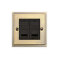 Elite Stepped Plate Range Antique Brass Switches & Sockets, S91 - 2 Gang Master Line Socket by Heritage Brass By M-Marcus