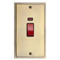 Elite Stepped Plate Range Antique Brass Switches & Sockets, S91 - 45A DP Cooker Switch with Neon (tall plate) by Heritage Brass By M-Marcus