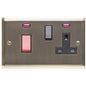 Elite Stepped Plate Range Antique Brass Switches & Sockets, S91 - 45A Cooker Unit + 13A Socket by Heritage Brass By M-Marcus