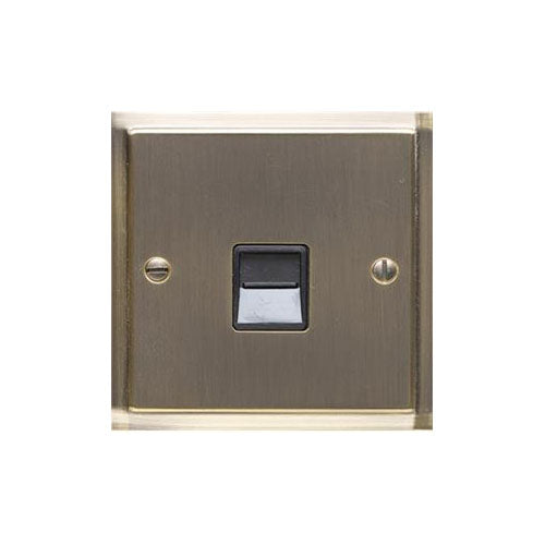 Elite Stepped Plate Range Antique Brass Switches & Sockets, S91 - 1 Gang Secondary Line Socket by Heritage Brass By M-Marcus