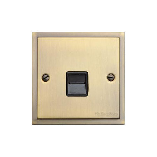 Elite Stepped Plate Range Antique Brass Switches & Sockets, S91 - 1 Gang Master Line Socket by Heritage Brass By M-Marcus