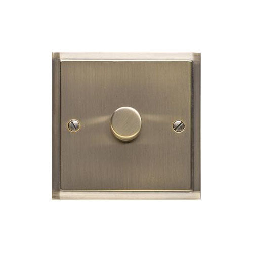 Elite Stepped Plate Range Antique Brass Switches & Sockets, S91 - 1 Gang Dimmer 250 watts (Compatible with halogen/ incandescent bulbs) by Heritage Brass By M-Marcus