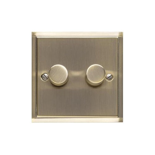 Elite Stepped Plate Range Antique Brass Switches & Sockets, S91 - 2G Multi Location Primary Dimmer by Heritage Brass By M-Marcus