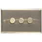 Elite Stepped Plate Range Antique Brass Switches & Sockets, S91 - 3 Gang Dimmer 250 watts (Compatible with halogen/ incandescent bulbs) by Heritage Brass By M-Marcus