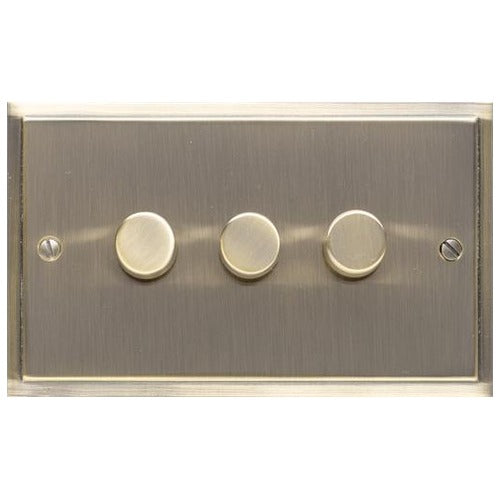 Elite Stepped Plate Range Antique Brass Switches & Sockets, S91 - 3G Multi Location Primary Dimmer by Heritage Brass By M-Marcus